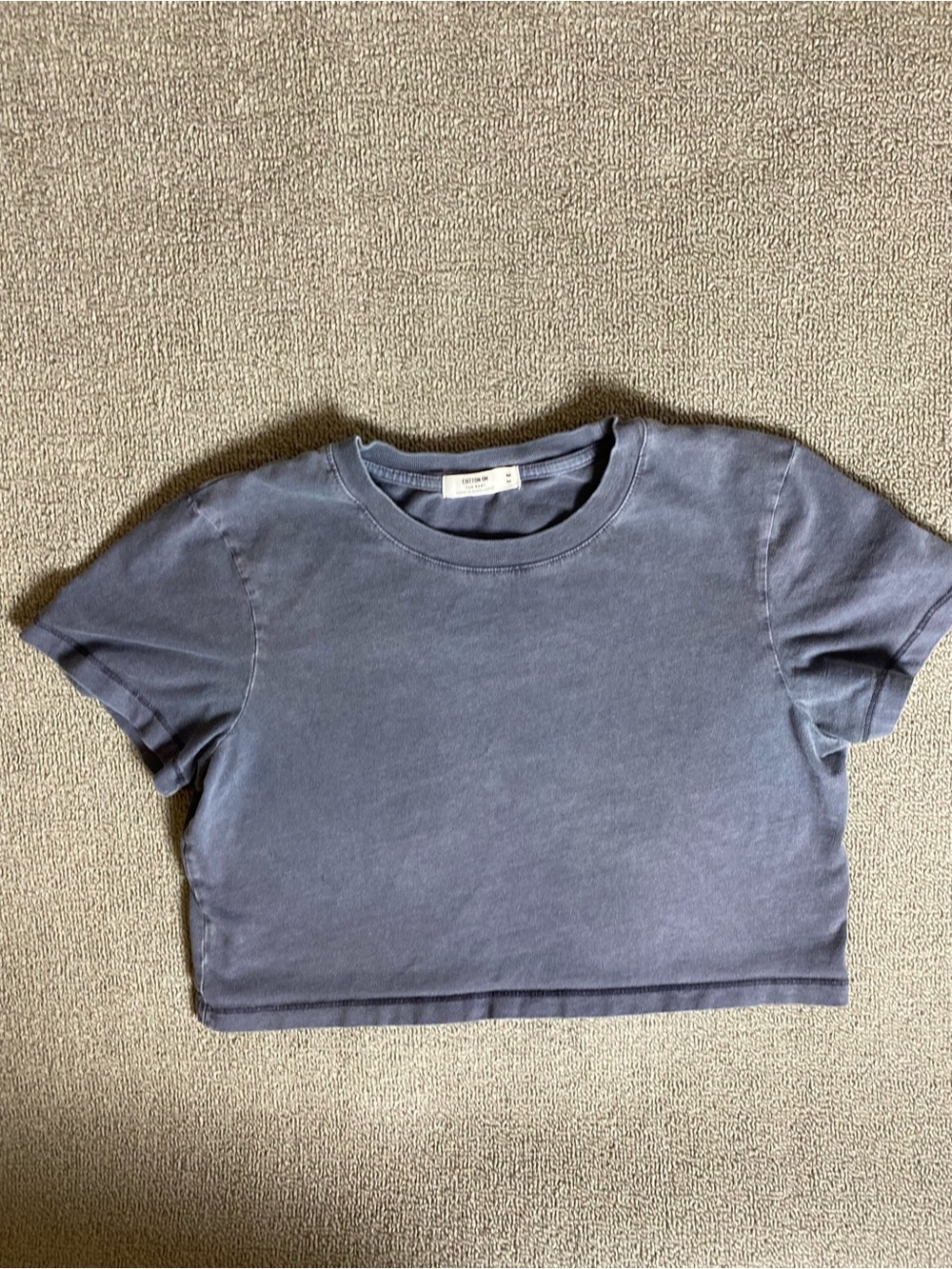 COTTON ON The Baby Washed Gray Casual Daily Cropped 100% Cotton Summer Tee